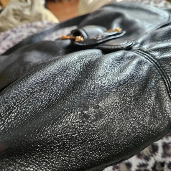 B. Makowsky | Black Butter Soft Slouchy  Moto Shoulder Bag - Picture 6 of 16